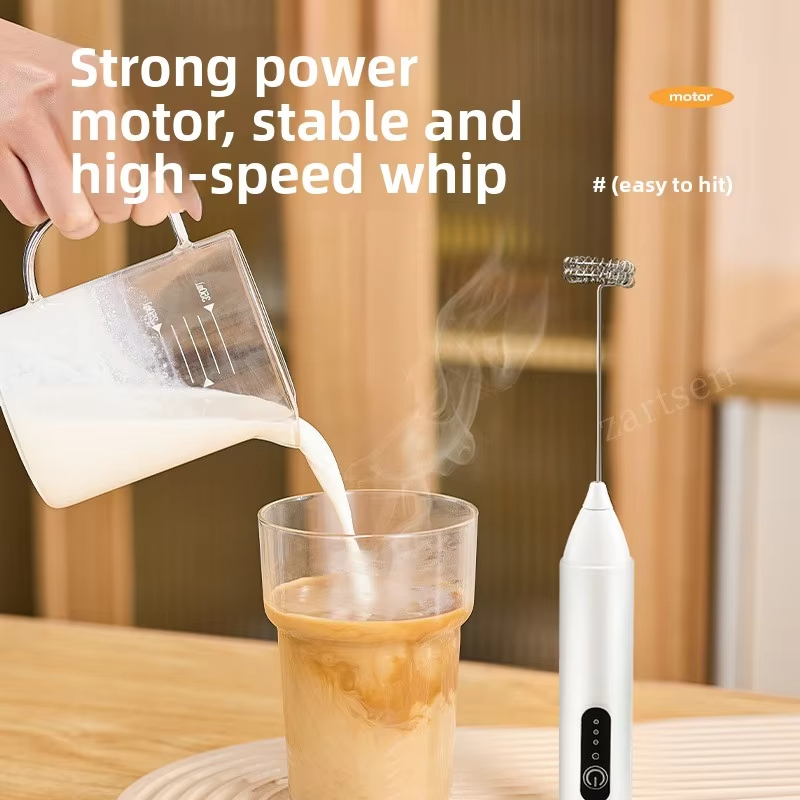 Dry Food Snacks - ハンドヘルド電動ミルクコーヒーミキサー、エッグビーター、3段階速度調整ポータブルクリームミキサー、家庭用キッチンツールミキサー