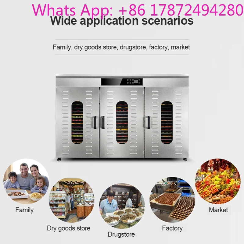 Food Processor Snacks - 60層業務用果物野菜乾燥機ステンレス鋼食品脱水機茶豆肉スナック薬乾燥機フードプロセッサー