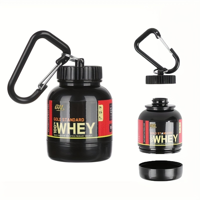 Protein Bar Box - 100 ミリリットル屋外スポーツミニポータブルプロテインコンテナパウダーボトルホエイキーホルダー健康漏斗薬箱小さな水カップ