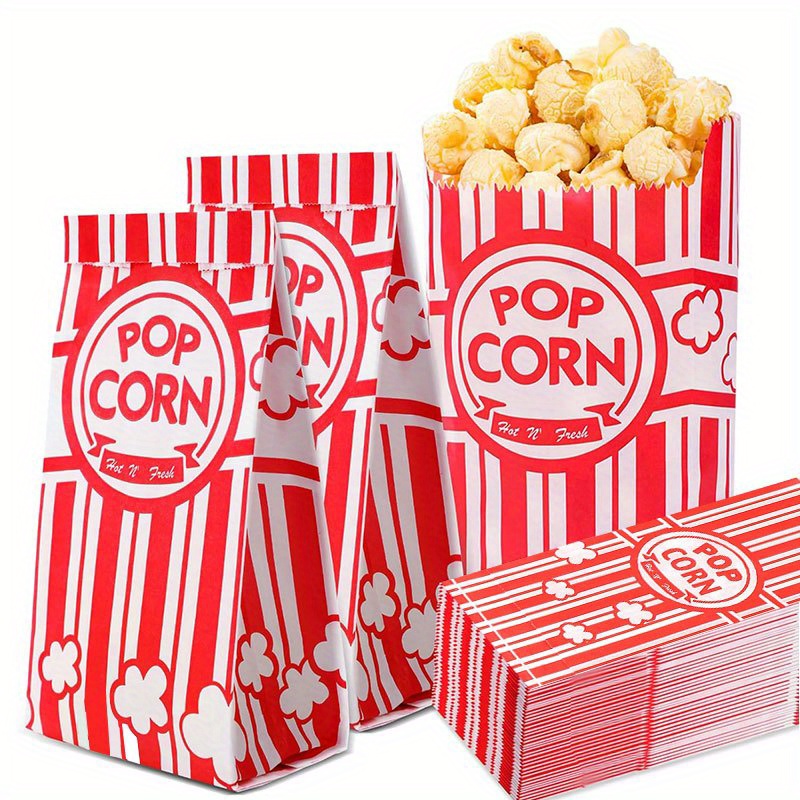Food Snacks For Party - 20/50 個ポップコーンバッグ個別包装紙ポップコーン食品袋ウェディングパーティーポップコーンバースナックギフトパック映画の夜用品