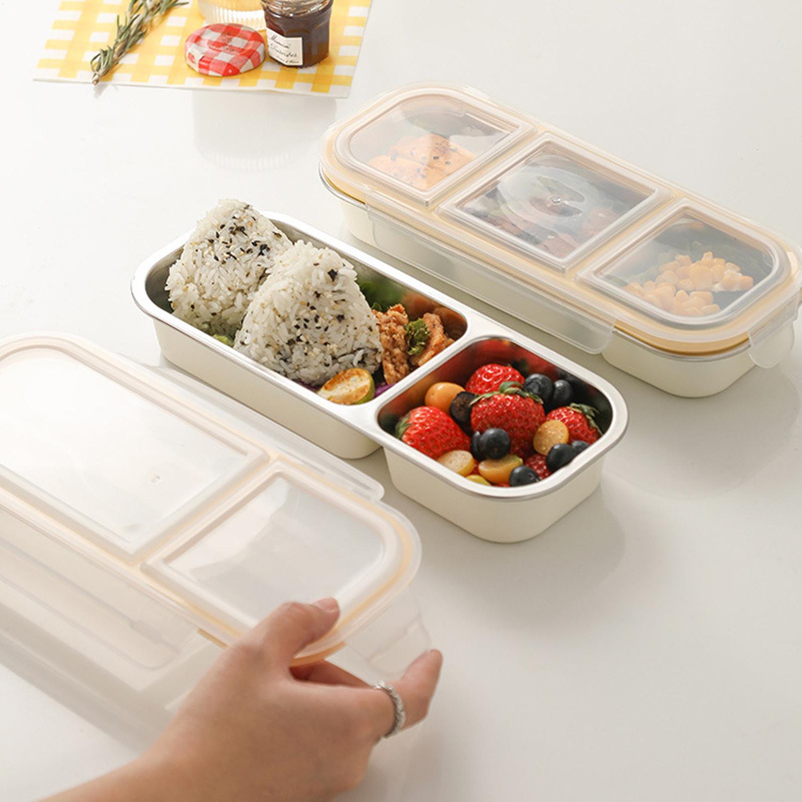 Food Snacks For School - ステンレス鋼のスナックボックス、こぼれ防止スナックコンテナ、漏れ防止食品保存ボックス、子供、ティーン、学校、職場、食事の準備用