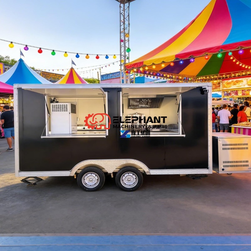 Street Food Snacks - ステンレス製多機能モバイルフードトレーラー、路上スナックケータリング事業向けフル装備キッチン