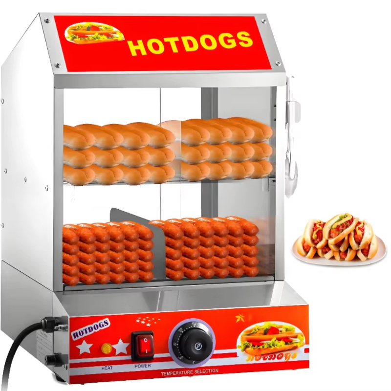 Food Processor Snacks - 業務用自動ホットドッグバンズウォーマー、レストラン、ホテル、食品店向け効率的な食品加工機-新品スナックマシン