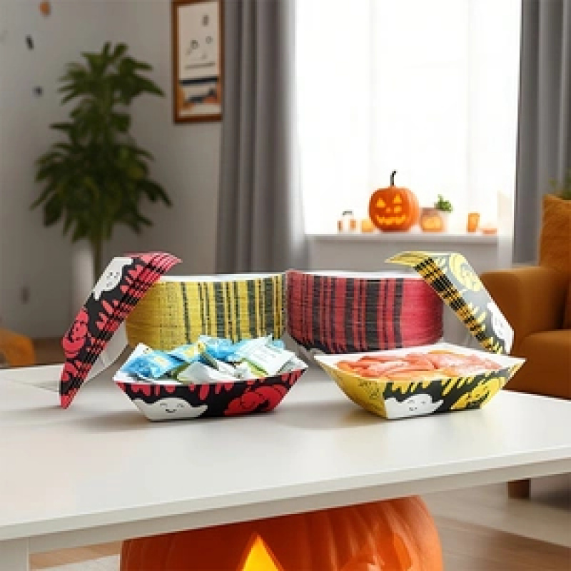 YunHePKG 100個入り ハロウィン用紙製フードボート - Food Snacks That Are Black のレビューと価格