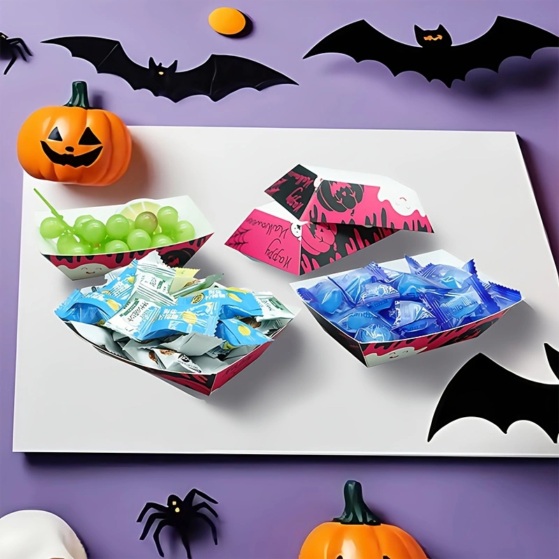 YunHePKG 100個入り ハロウィン用紙製フードボート - Food Snacks That Are Black のレビューと価格