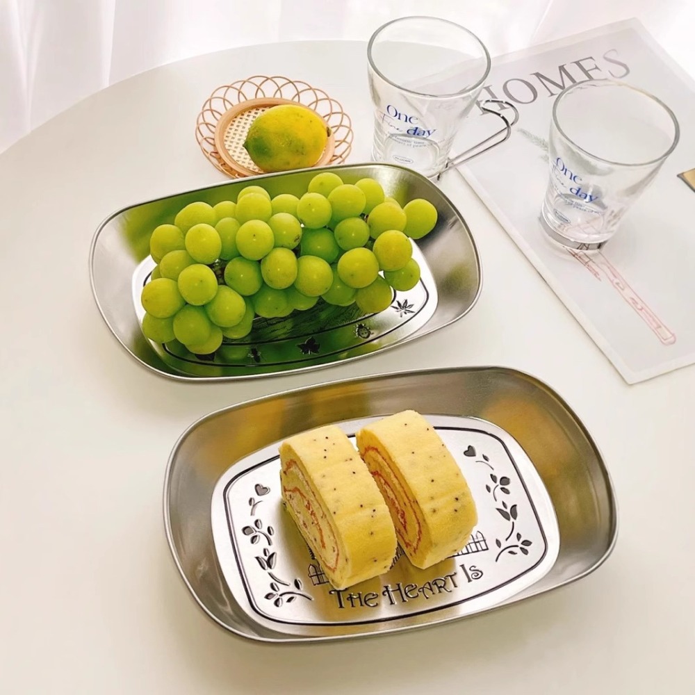 2 個ヴィンテージアメリカンティントレイステンレス鋼スナック - Food And Snacks For Picnic のレビューと価格