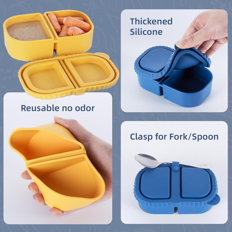 再利用可能なシリコン製スナック容器（蓋付き）、ミニコンテナ2 - Food And Snacks For Picnic のレビューと価格