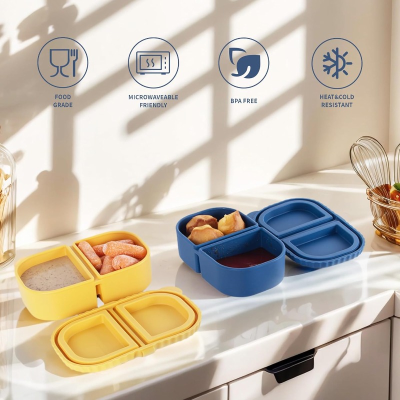 再利用可能なシリコン製スナック容器（蓋付き）、ミニコンテナ2 - Food And Snacks For Picnic のレビューと価格