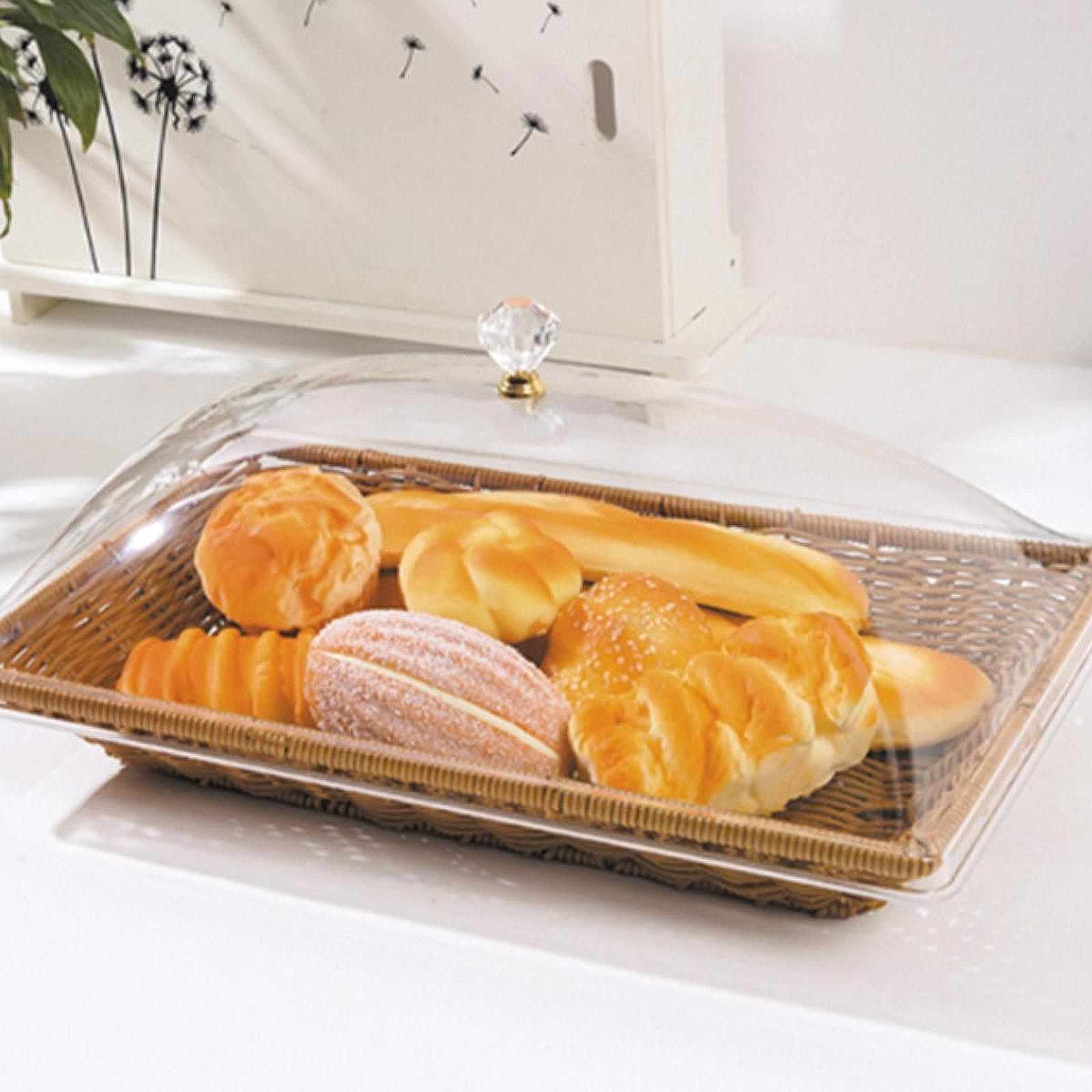 模造ラタン製パンバスケット アクリル蓋付き スナック・クッキ - Food And Snacks For Picnic のレビューと価格