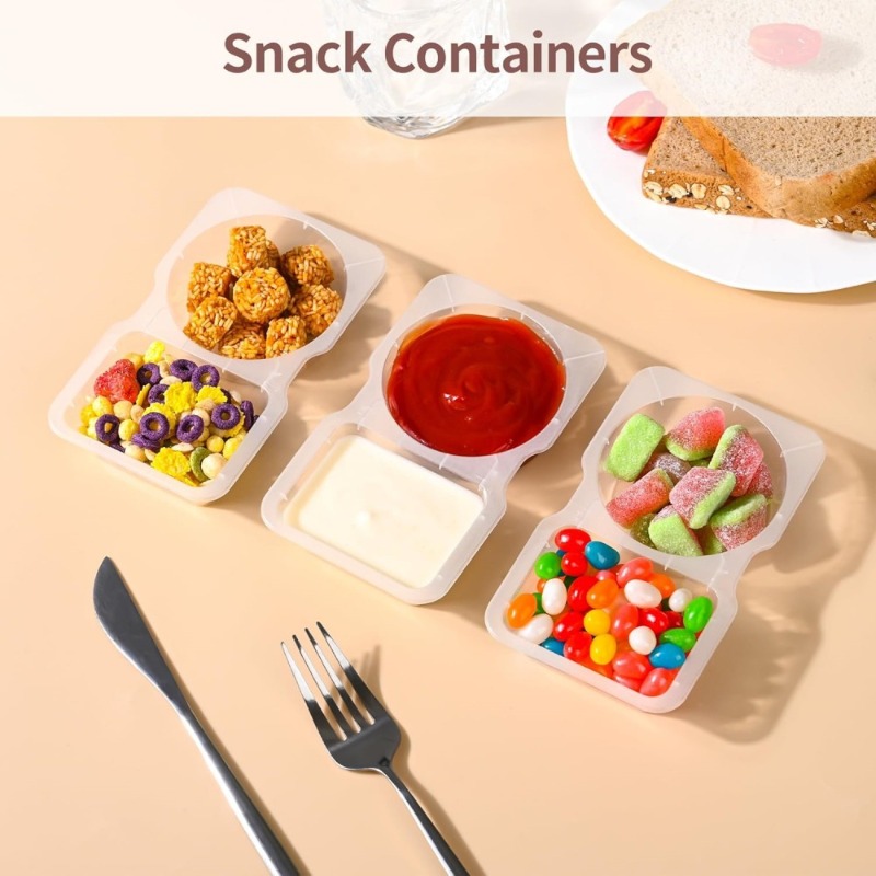 5/10/20/40 個二重コンパートメント調味料容器蓋付き - Food And Snacks For Picnic のレビューと価格