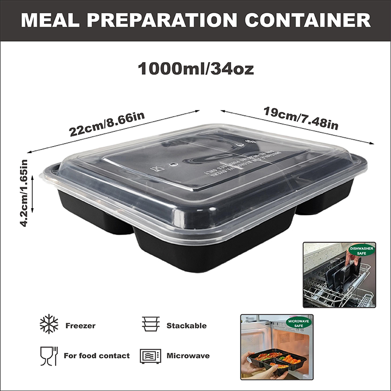 3コンパートメント 34オンス/1000ml、12/35個入 - Food And Snacks For Picnic のレビューと価格